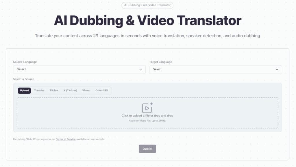 ElevenLabs AI Dubbing and Video Translator GUI.