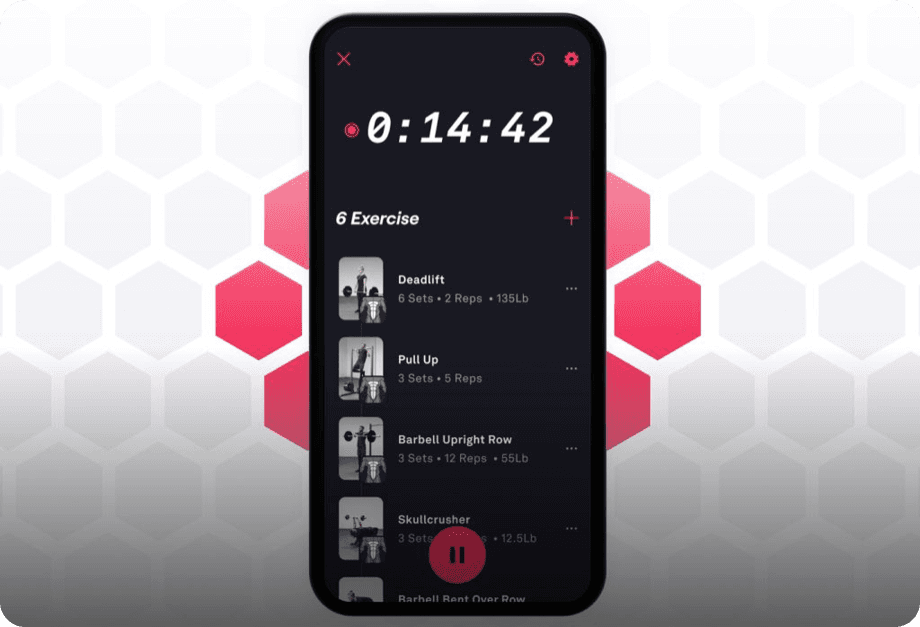Fitbod mobile GUI showing various workout movements