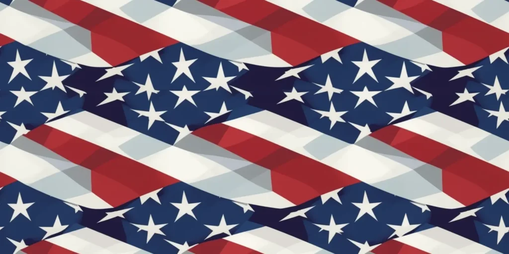 Midjourney Tiled Pattern of the Flag of the United States.