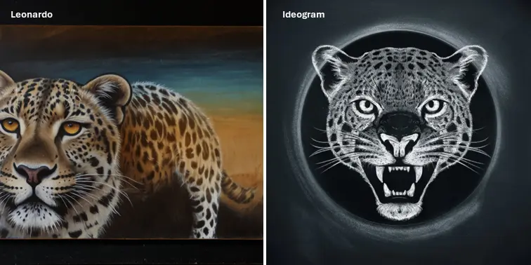 Comparison of Leonardo AI vs Ideogram for chalk art