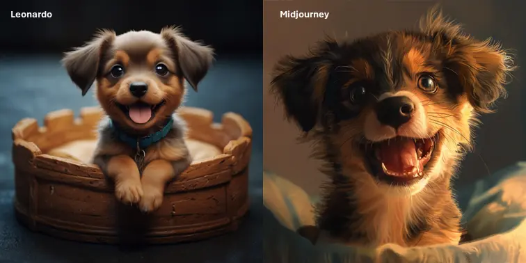 Comparison of Leonardo AI vs Midjourney for cartoon style
