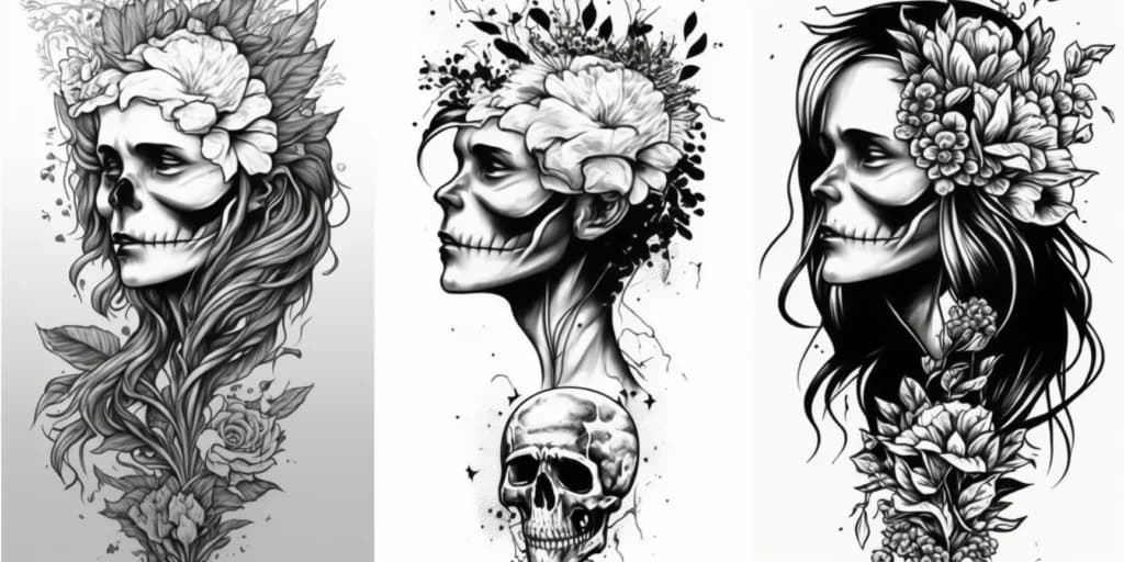 Midjourney generated image of flash design tattoos