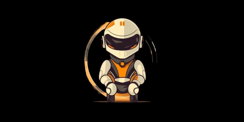 Midjourney generated image of a space suit wearing mascot in line art